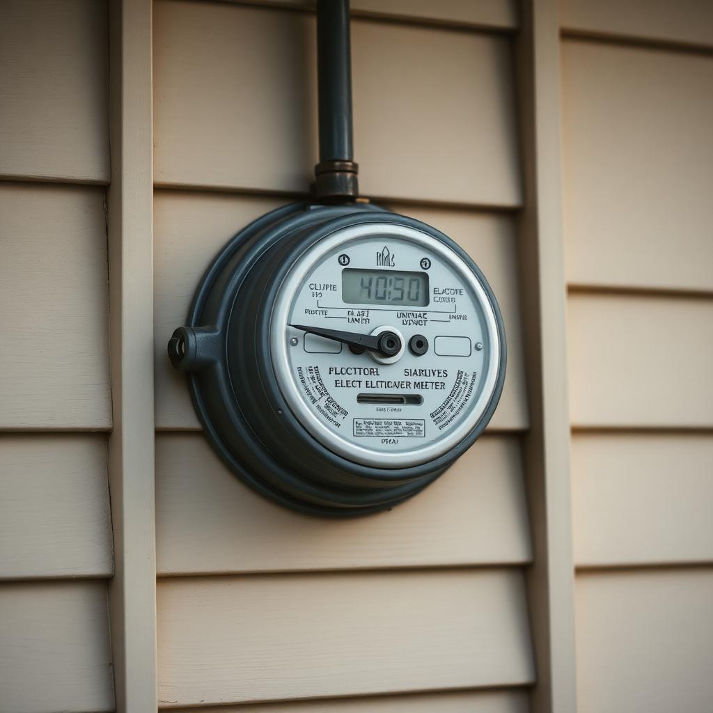 Compteur électrique installé sur le revêtement extérieur d'une maison